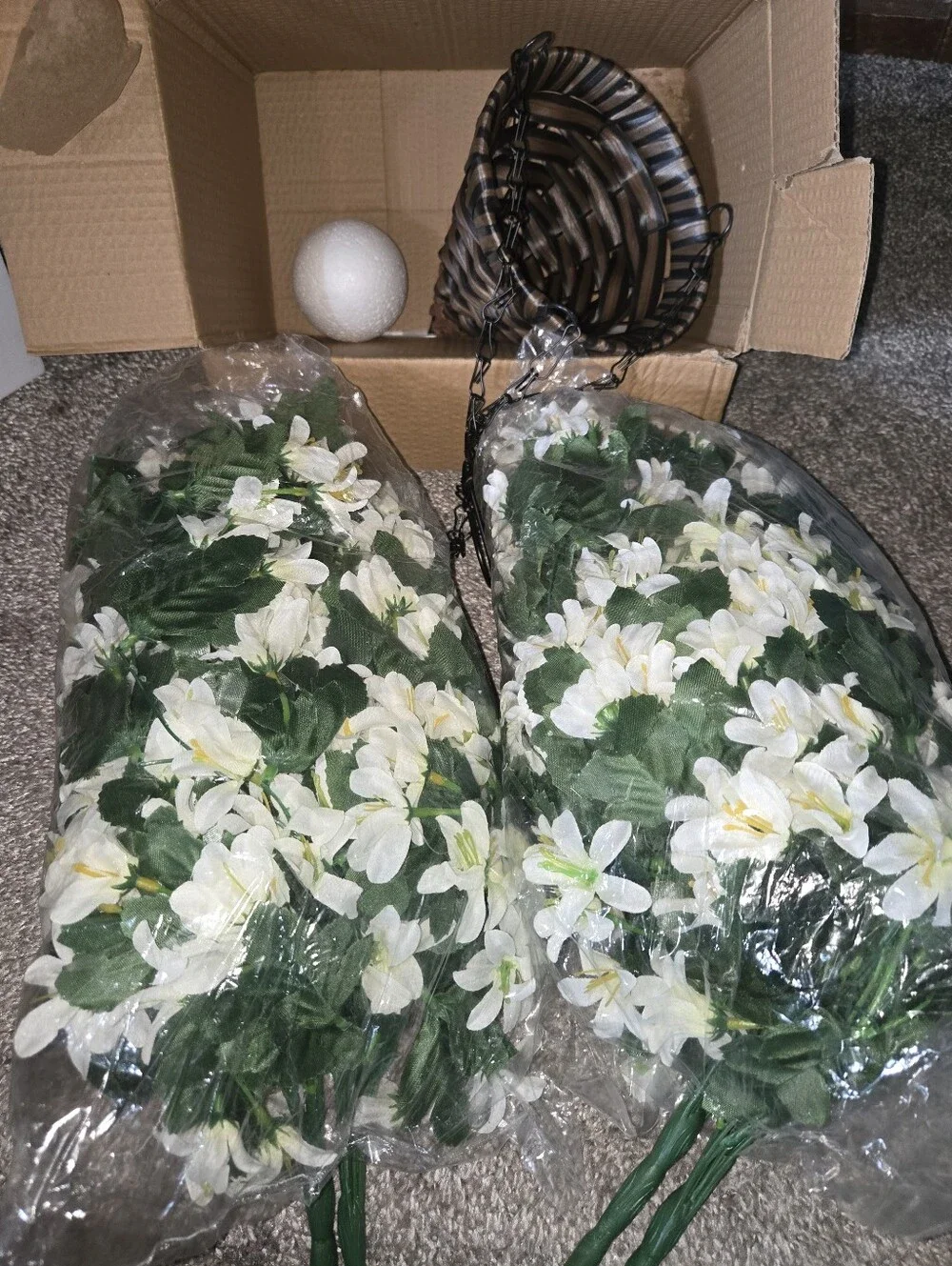 White Petunia Hanging Basket - Brand Unspecified